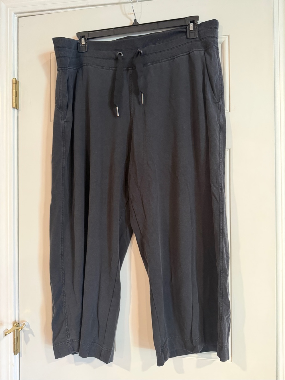 Athleta Black Balanced Wide leg crop sweats